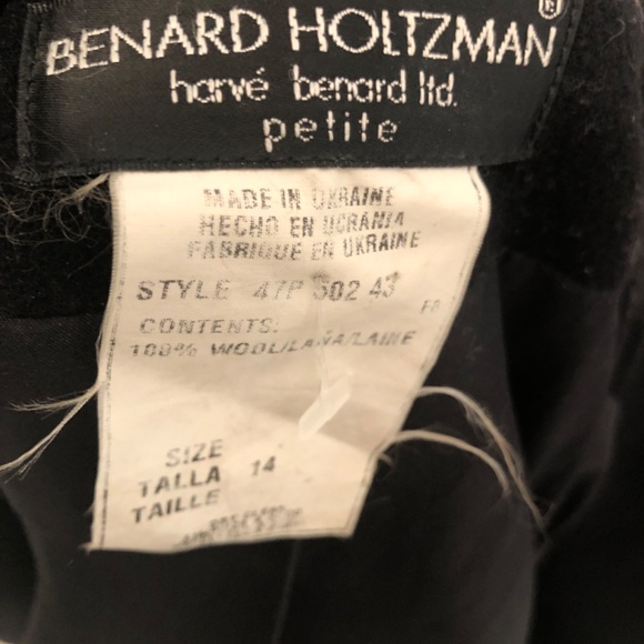 Vintage Designer Long Black Wool Trench Goth/ Business Casual/ Classic Coat - Picture 6 of 6